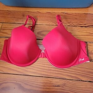 PINK Victoria's Secret Women's Red Bra Front Clamp Convertible 36DD